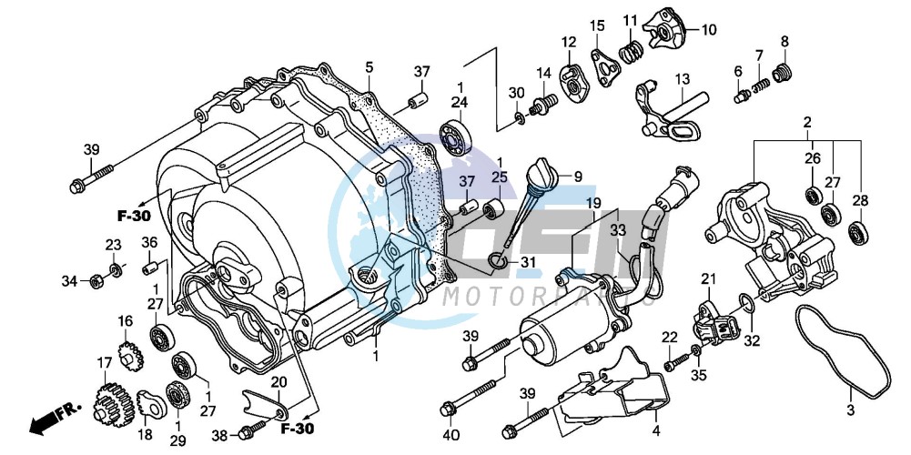 FRONT CRANKCASE COVER (TRX250TE)