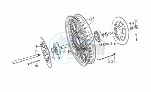 GT 1000 drawing Front wh, spokes, 1st series