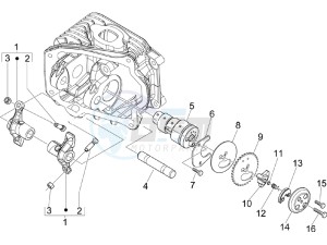 LXV 125 4T Navy (Euro 3) drawing Rocking levers support unit