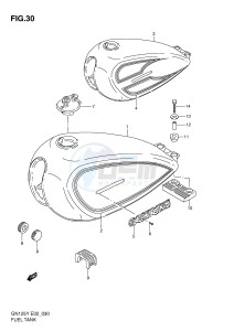 GN125 (E2) drawing FUEL TANK (MODEL V W)