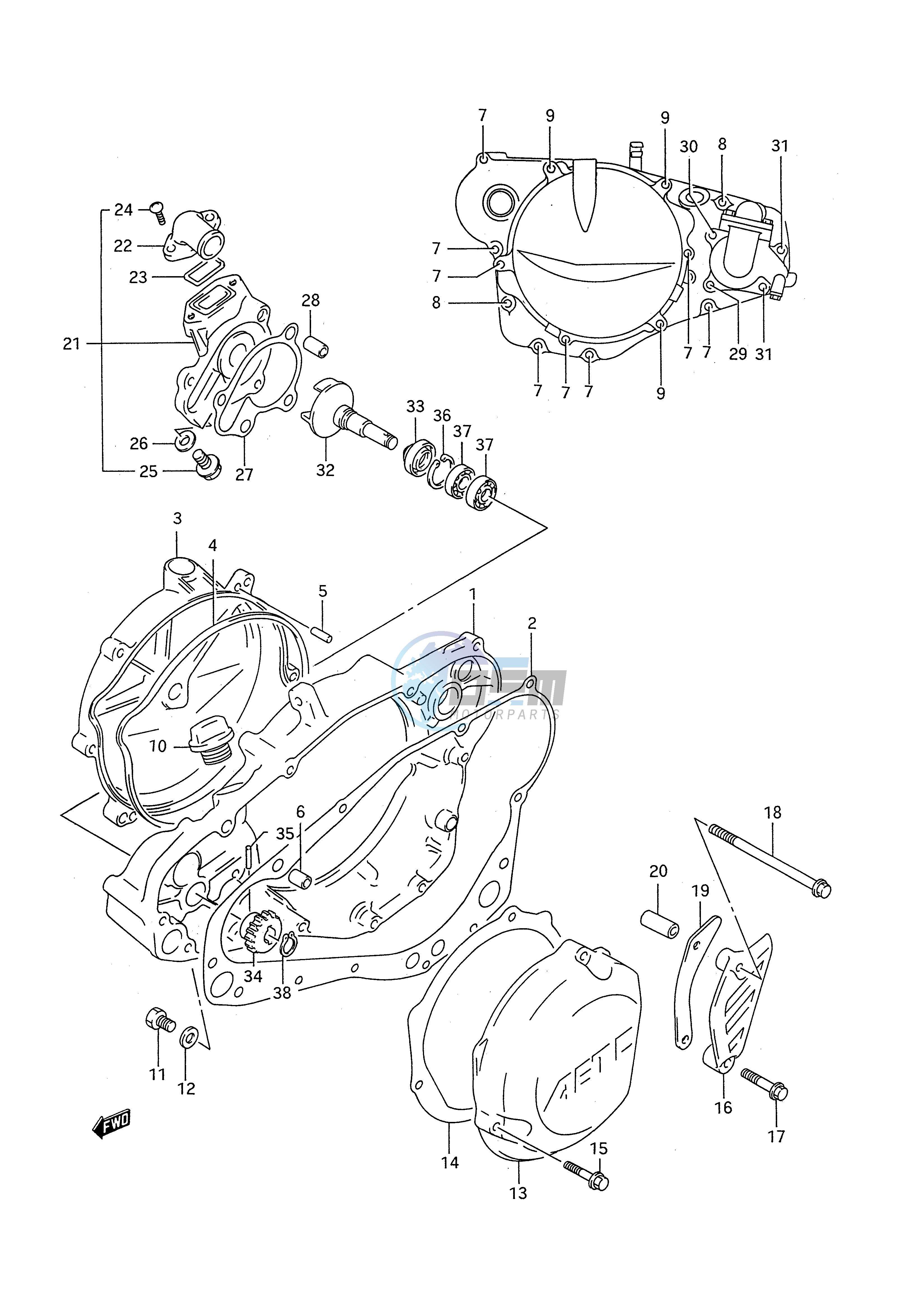 CRANKCASE COVER (MODEL P)