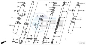 VT750CA9 Ireland - (EK / ST) drawing FRONT FORK