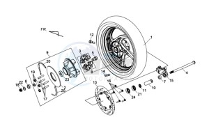 WOLF 250EFI drawing REAR WHEEL - REAR FORK