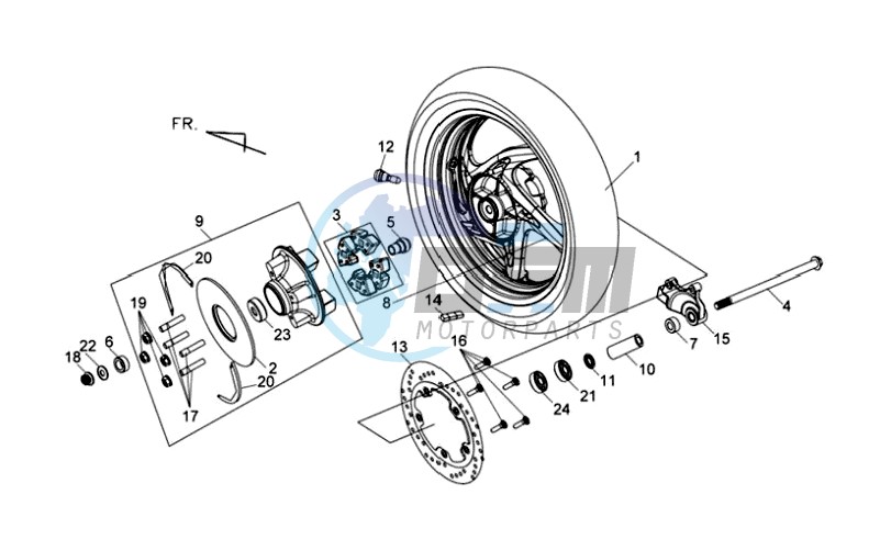 REAR WHEEL - REAR FORK