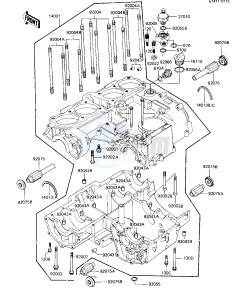 ZN 1100 B [LTD SHAFT] (B1-B2) [LTD SHAFT] drawing CRANKCASE