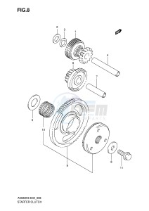 AN650 (E2) Burgman drawing STARTER CLUTCH