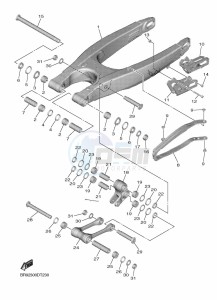 YZ450F (BR96) drawing REAR ARM