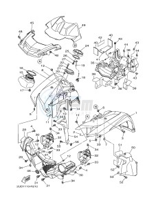 YFM700FWAD YFM70GPAJ GRIZZLY 700 EPS (B1AD) drawing FRONT FENDER