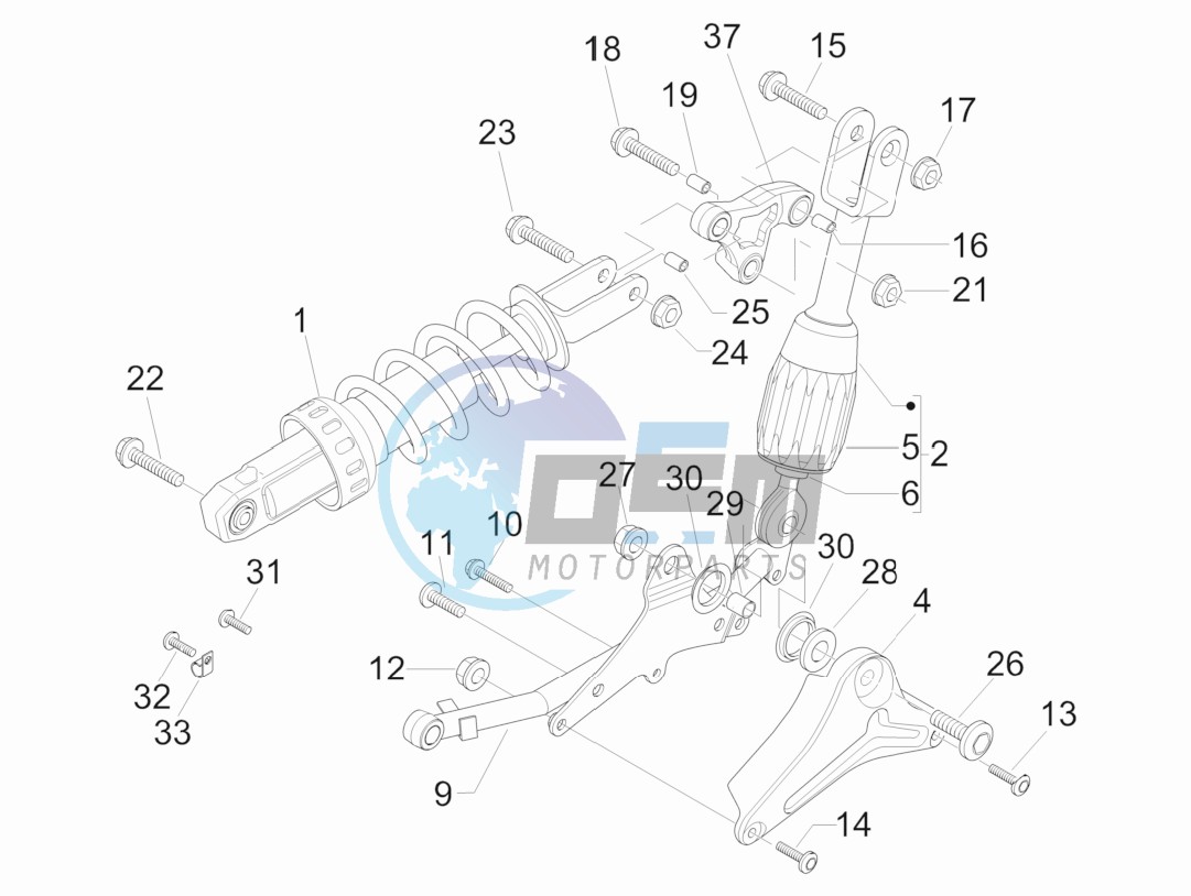 Rear suspension - Shock absorbers