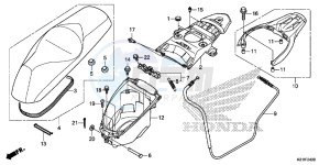 SH125DSE SH125DS UK - (E) drawing SEAT/LUGGAGE BOX