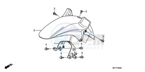 XL700V9 UK - (E / MKH) drawing FRONT FENDER