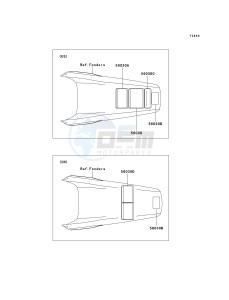 KX 250 R (R6F-R7F) R6F drawing LABELS