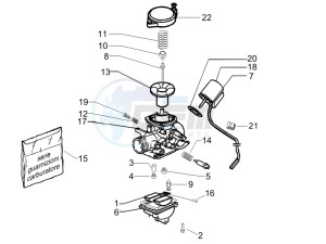 Zip 50 4T 25 Km-h (EMEA) drawing Carburetor's components