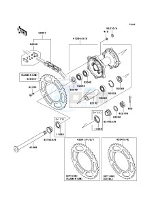 KLX450R KLX450A9F EU drawing Rear Hub