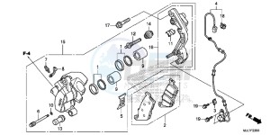 NC750DE Integra - NC750D Europe Direct - (ED) drawing FRONT BRAKE CALIPER