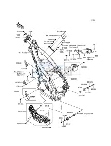 KX250F KX252AHF EU drawing Frame Fittings