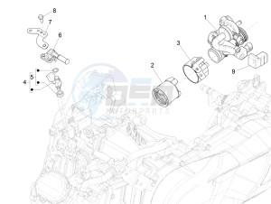 GTS 125 4T E4 ABS (EMEA) drawing Throttle body - Injector - Induction joint