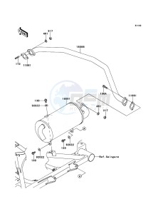 MULE_610_4X4 KAF400ACF EU drawing Muffler(s)