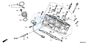 VFR1200FD VFR1200F UK - (E) drawing CYLINDER HEAD (REAR)