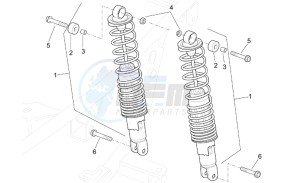 Leonardo 250 st (eng. Yamaha) drawing Rear Shock absorber