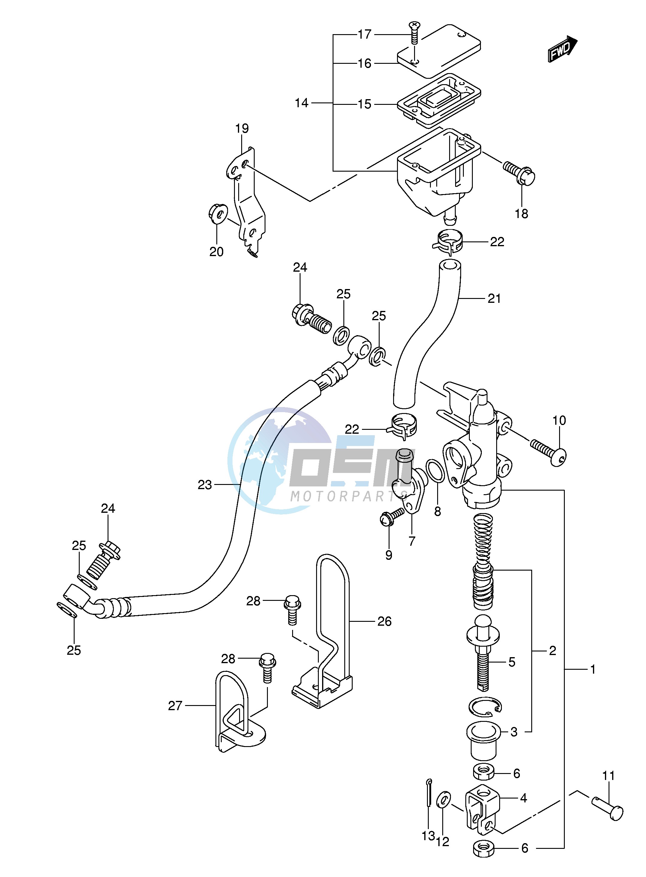 REAR MASTER CYLINDER (MODEL K3)