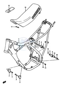 RM125 (G-H-J) drawing FRAME-SEAT (MODEL G)