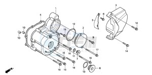 XR125L drawing LEFT CRANKCASE COVER