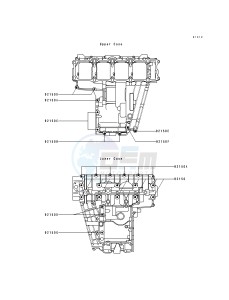 ZX 750 K [NINJA ZX-7R] (K1-K2) [NINJA ZX-7R] drawing CRANKCASE BOLT PATTERN