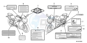 CBR1000RAA Korea - (KO / ABS) drawing CAUTION LABEL (1)