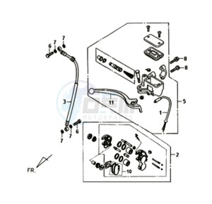 FIDDLE II 50 drawing BRAKE CALIPER FOR / BRAKE LEVER / BRAKE LINES