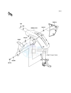 NINJA ZX-6R ZX636-C1H FR GB XX (EU ME A(FRICA) drawing Front Fender(s)