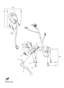 XJ6FA 600 DIVERSION F (ABS) (1DGA 1DGB) drawing HANDLE SWITCH & LEVER