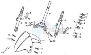 X'PRO 125 drawing FRONT FORK/ FRONT FENDER / STEERING HEAD BEARING