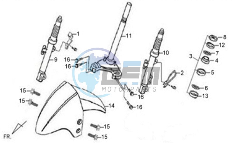 FRONT FORK/ FRONT FENDER / STEERING HEAD BEARING