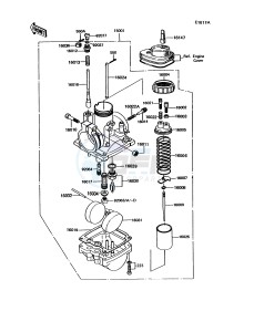 KE 100 B [KE100] (B11-B15) [KE100] drawing CARBURETOR