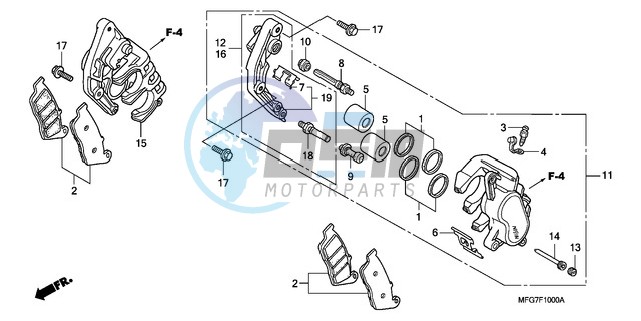 FRONT BRAKE CALIPER (CB600F/F3)