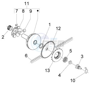 LX 50 2T drawing Driving pulley