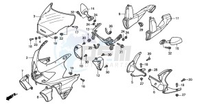 CBR600FS drawing UPPER COWL (1)