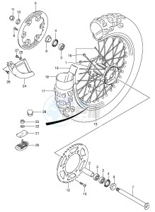 RM250 (E3-E28) drawing REAR WHEEL (MODEL K4)