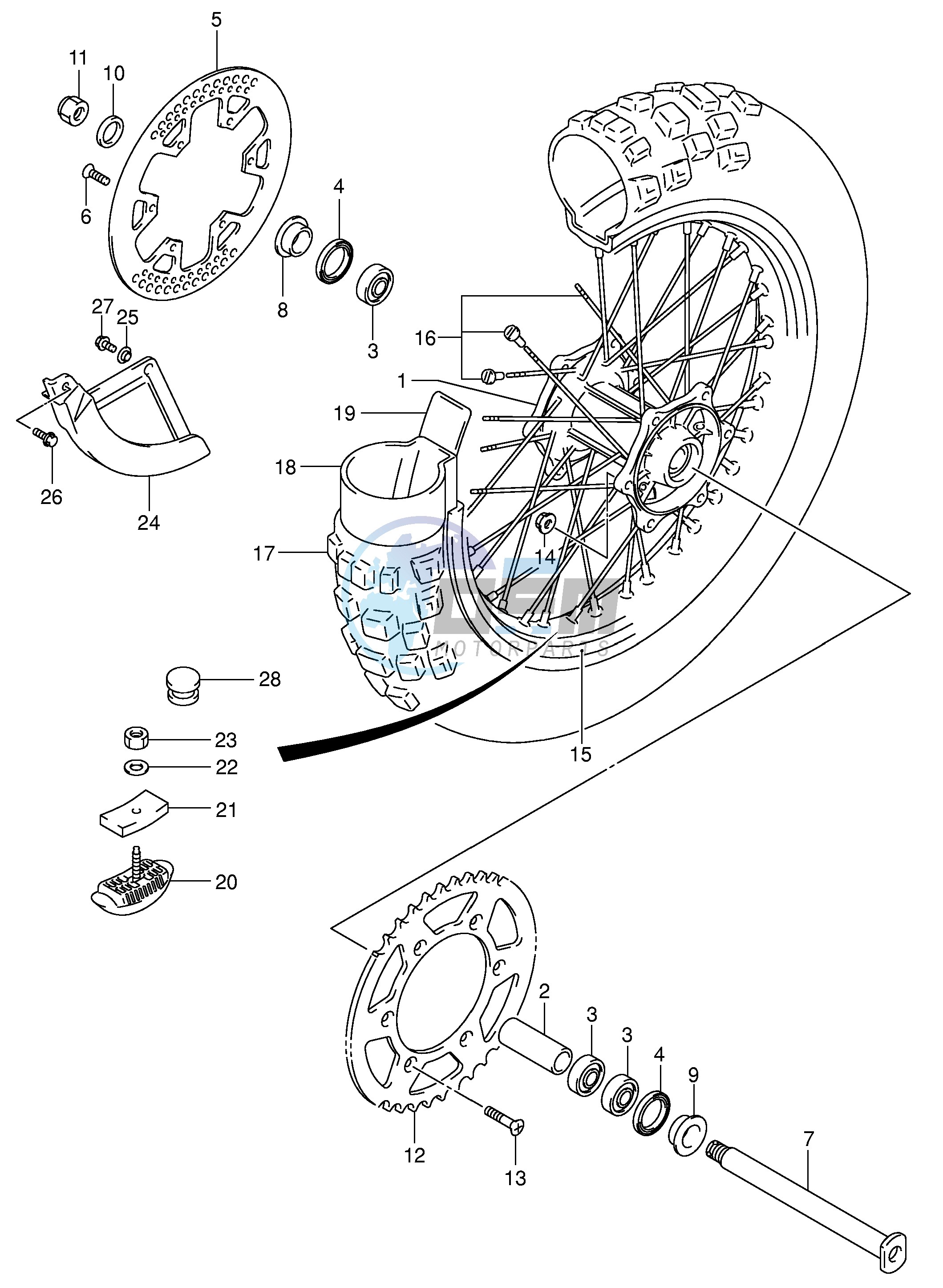 REAR WHEEL (MODEL K4)