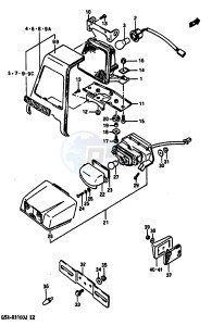 GSX-R1100 (G-H-J) drawing TAIL LAMP-LICENSE LAMP