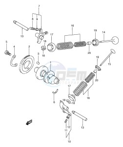 AN250 (E2) Burgman drawing CAM SHAFT VALVE