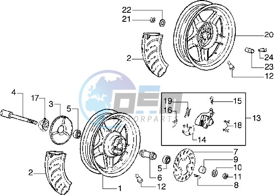 Front wheel-Rear wheel