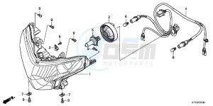 CBR125RTD CBR125RT UK - (E) drawing HEADLIGHT