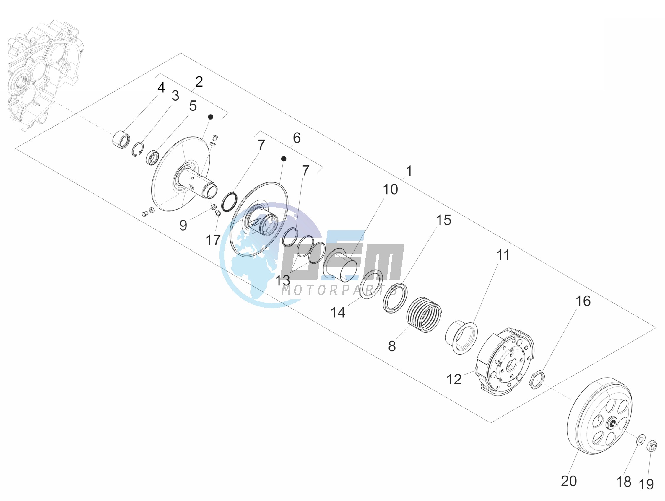 Driven pulley