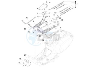 150 4T 3V ie Primavera (APAC, LATAM) (AU, S.A., TH, TN, VT) drawing Central cover - Footrests