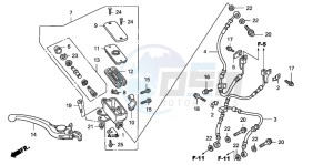 CB1300 CB1300SUPER FOUR drawing FR. BRAKE MASTER CYLINDER (CB1300A/SA)