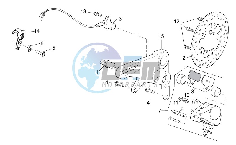 Rear brake caliper