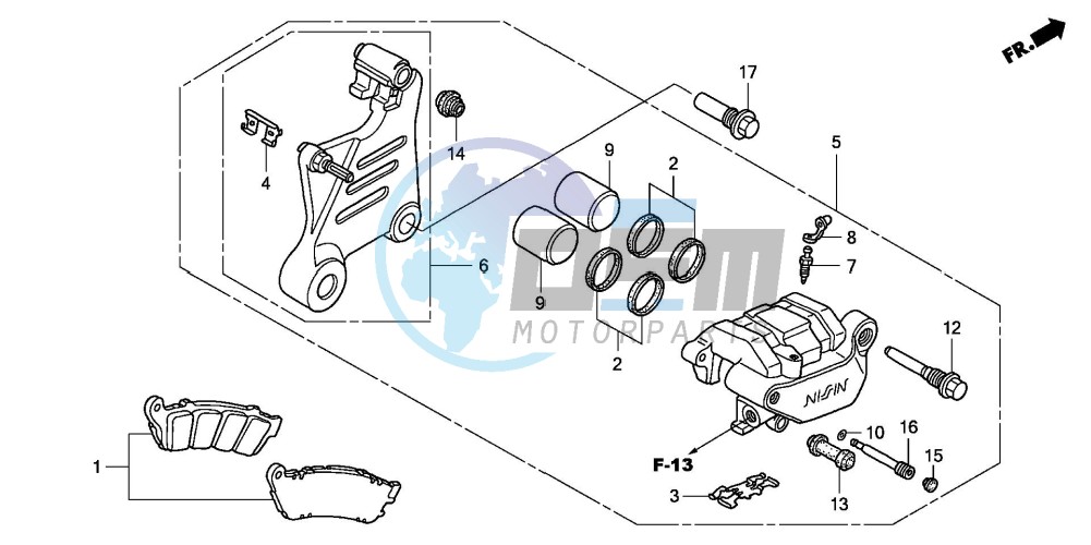 REAR BRAKE CALIPER (VTX1800C2/3/4)