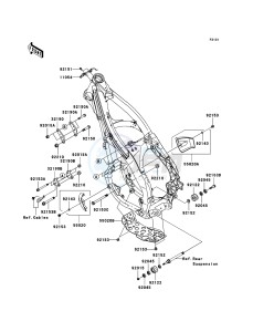 KX250F KX250T7F EU drawing Frame Fittings